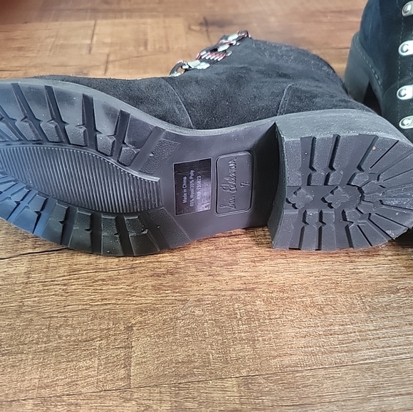 SAM EDELMAN Ankle Boots Womens 7 Black Suede Combat Lace Up New Without Box Wool - Picture 8 of 9